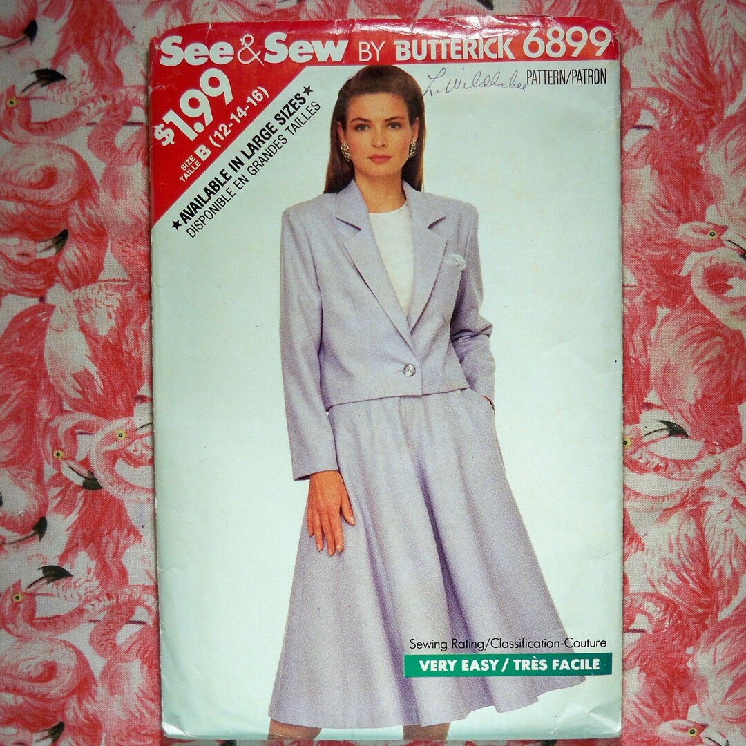 Uncut Butterick 6899 Misses' Jacket and Skirt Size 12-14-16 See & Sew ...