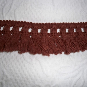 2 1/4&quot; Chocolate Brown Tassel Fringe removed from a Vintage Chenille Bedspread 3yds long