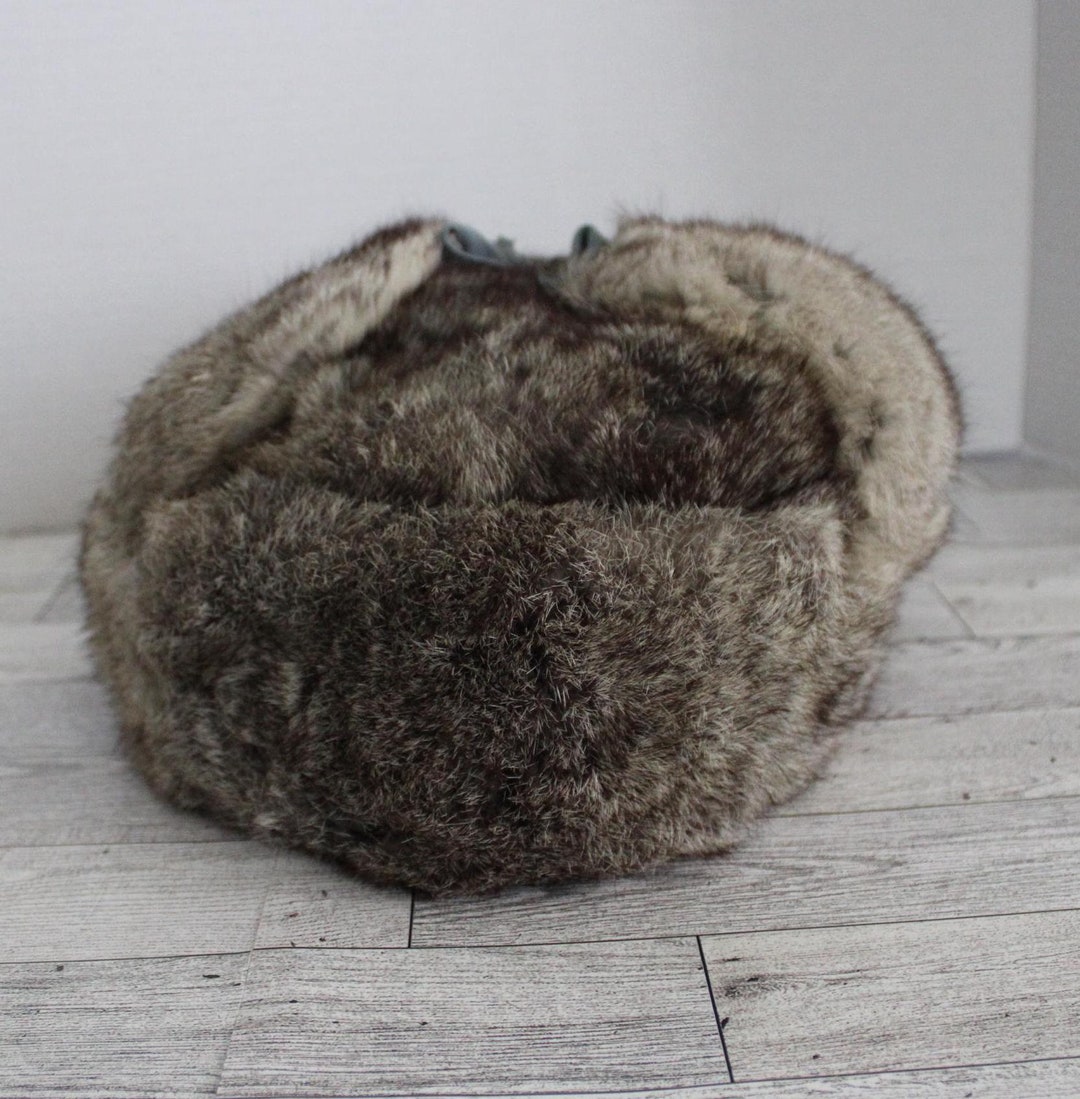 Vintage Ladies Russian Ushanka Rabbit Fur Hat Size 53cm. Xsmall 20 7/8 ...