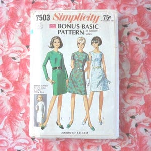 Vintage Simplicity Pattern 7503 Juniors' Dress with 2 Skirts & 2 Bodices  Size 15  Bust 37"