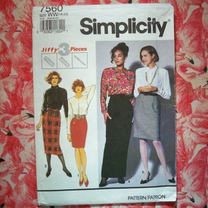 Uncut Simplicity 7560 Misses&#39; Skirts Each in two Lengths  Size WW 18-24