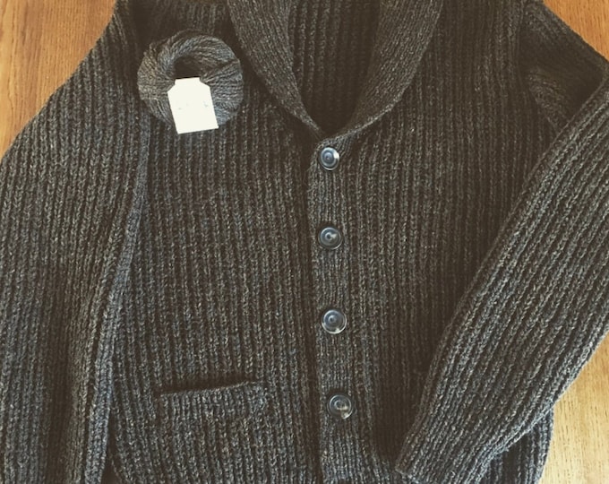 Aran Handknit Shawl Collar Cardigan