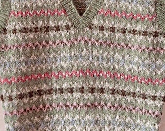 FairIsle Vest In Pure Shetland Wool