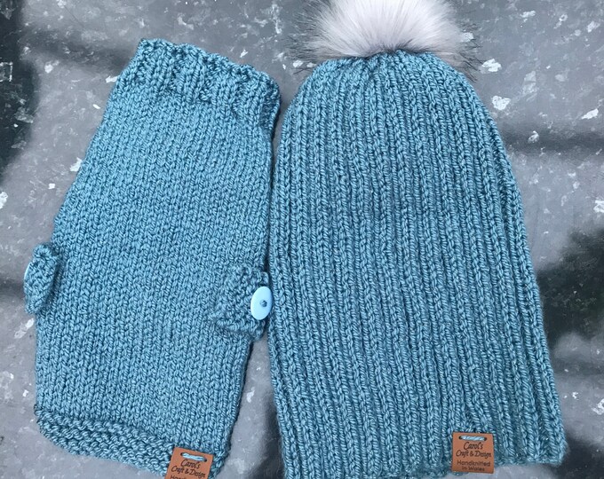 Slouchy Beanie with Pompom, Puppy Coat Or Both!