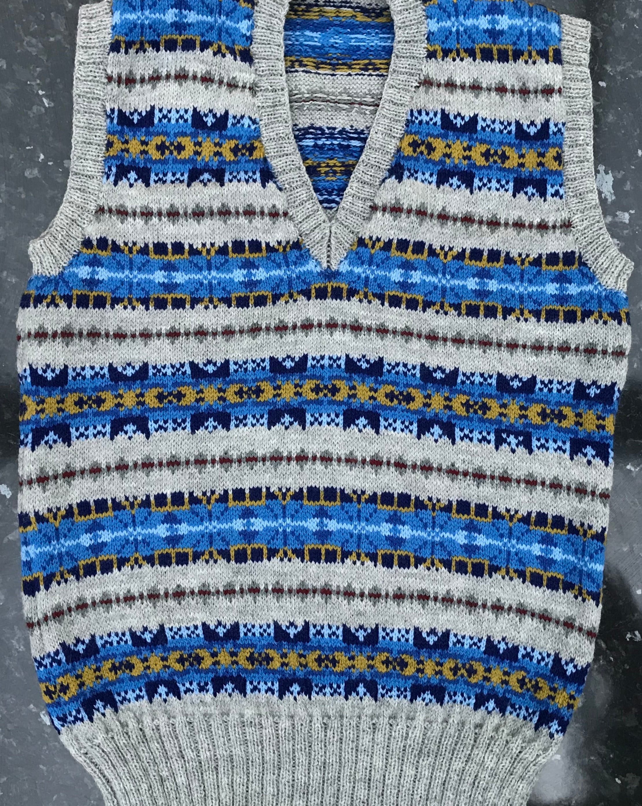 1940s Style Fair Isle Sleeveless Pullover - Etsy