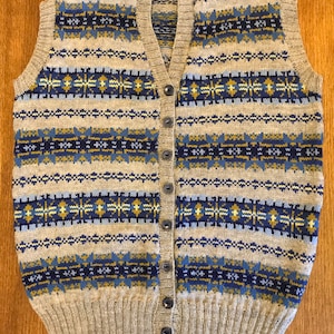 1940er Jahre Style Fair Isle Weste aus reinem Shetland