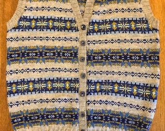 1940s Style Fair Isle Waistcoat in Pure Shetland