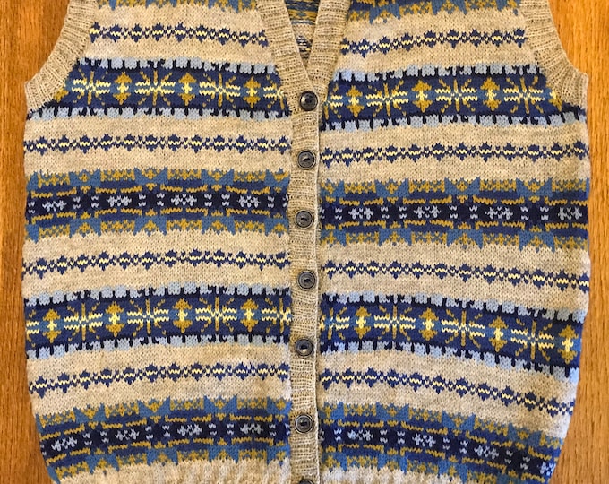 1940s Style Fair Isle Waistcoat in Pure Shetland