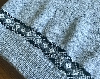 1940s Style Fair Isle Sleeveless Pullover Pure Shetland Wool