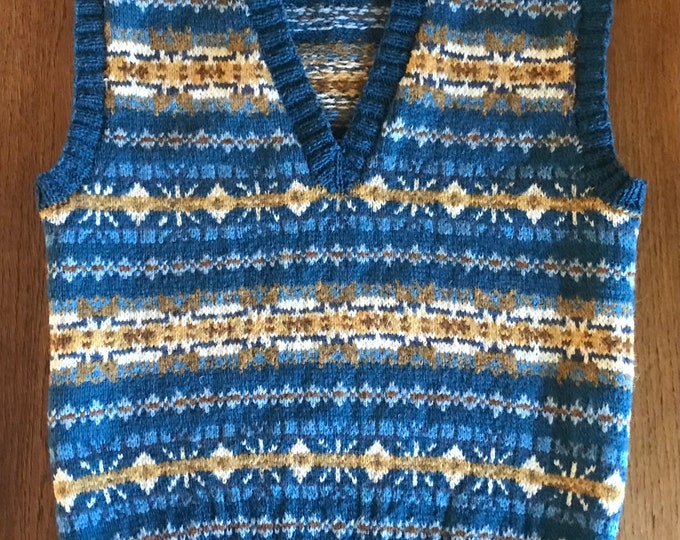 1940s Style Fair Isle Sleeveless Pullover