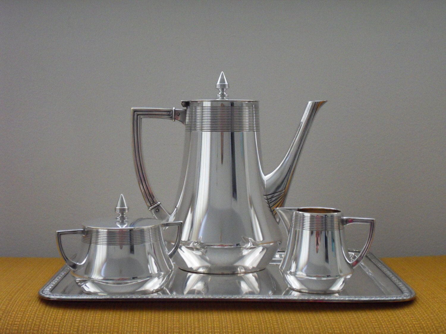 Élégant Ensemble de Café à L'argent Wmf Vintage Plaqué Argent