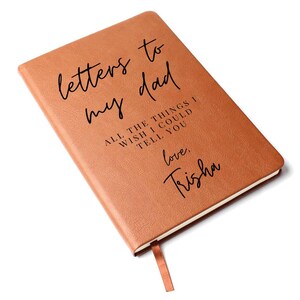 Personalized Memorial Journal: Letters to My Dad, Vegan Leather Keepsake image 6