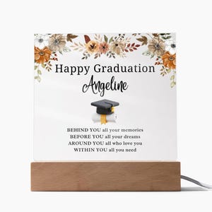 Personalisierte quadratische Acrylplakette, Abschlussgeschenke, graduierter 2025, Geschenk für bestandene, graduierte Plakette