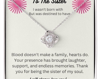 Soul Sister Necklace, Cubic Zirconia Pendant, Friendship Jewelry