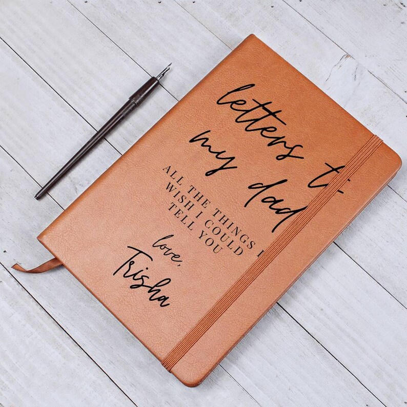 Personalized Memorial Journal: Letters to My Dad, Vegan Leather Keepsake image 2