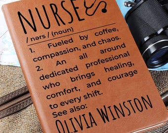 Personalisierte Krankenschwester Vegan Leder Journal, Krankenschwester Geschenk