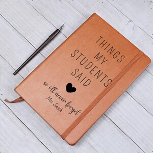 Diario personalizado de cuero vegano: regalo de agradecimiento para el profesorado imagen 4