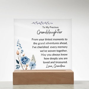 Granddaughter Gift from Grandma: LED Acrylic Night Light Keepsake