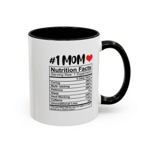 Funny Mom Mug - Supermom Nutrition Label Design, Mom Coffee Mug with Nutrition Facts , Mother’s Day or Birthday Gift from Son or Daughter
