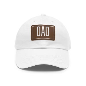 Vaderhoed met leren patch (rechthoekig), vadercadeau, cadeau voor Vaderdag, vaderverjaardagscadeaus, cadeaus voor papa, cadeaus voor opa