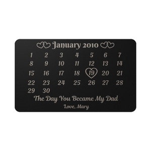 Carte portefeuille en métal gravée personnalisée, cadeaux pour la fête des pères, cadeau d'anniversaire pour papa, cadeau souvenir pour papa