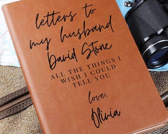Diario conmemorativo personalizado para esposa: Cartas a mi esposo, regalo de duelo
