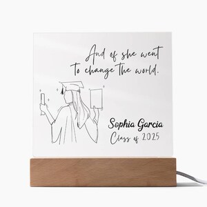 Personalisiertes Acrylplaketten-Abschlussgeschenk, graduierter 2025, graduierter Geschenk, Abschlussgeschenk, Geschenk für graduierte, LED-Basis-Andenken