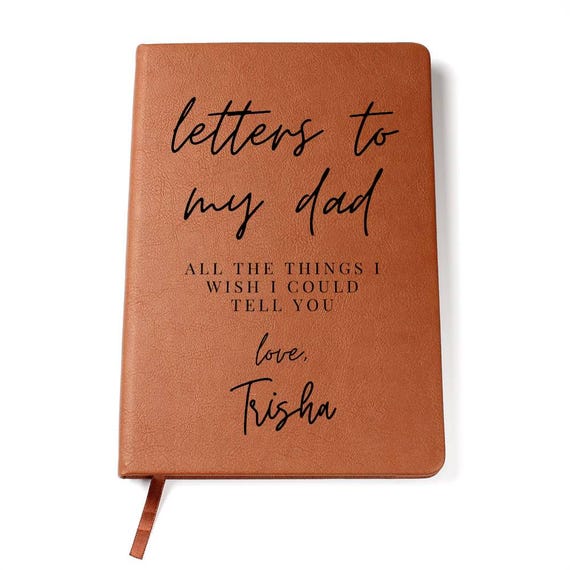 Personalized Memorial Journal: Letters to My Dad, Vegan Leather Keepsake