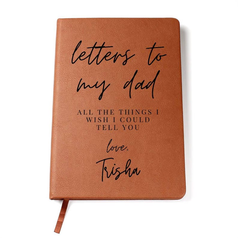 Personalized Memorial Journal: Letters to My Dad, Vegan Leather Keepsake image 1