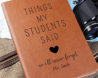 Personalized Vegan Leather Journal: Teacher Appreciation Gift