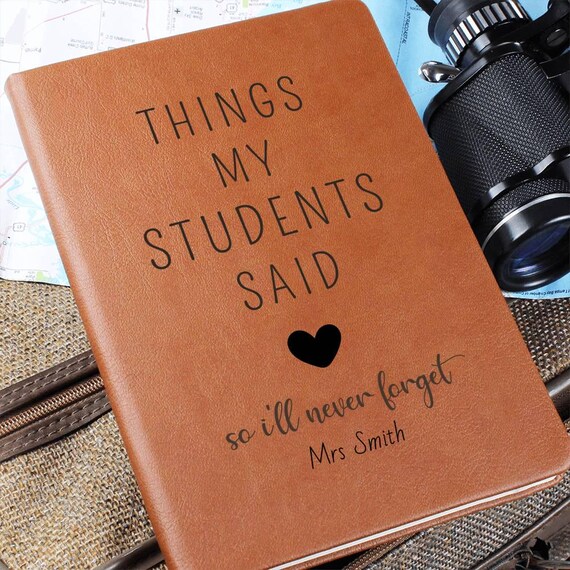 Personalized Vegan Leather Journal: Teacher Appreciation Gift