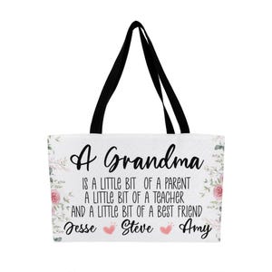 Personalized Grandma Tote Bag with Grandkids’ Names – Gift for Grandma –Weekender Tote Bag – Nana Gift from Grandchildren