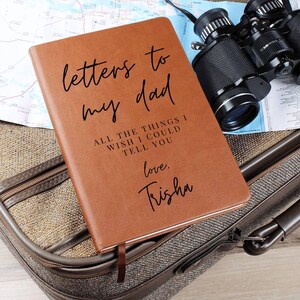 Personalized Memorial Journal: Letters to My Dad, Vegan Leather Keepsake image 3