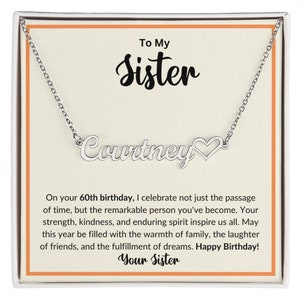 Gift for 60th birthday sister, Woman 60th Birthday, Gift for sister 60th, 60th Birthday Sister, Sister 60th Birthday Gift Idea, 60th bday