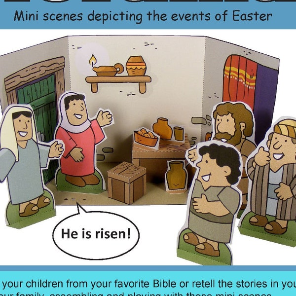 Easter dioramas set 2 – paper craft – Instant Download