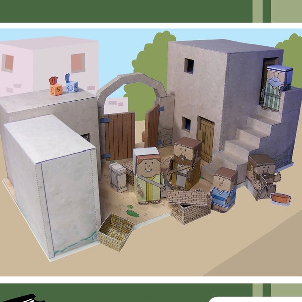 Bible MiniWorld Paper Toys – The Inn, Part 2 - Cut, assemble and play. Instant Download