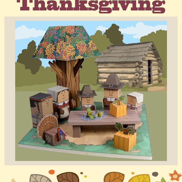 MINIWORLD PAPERTOYS – Celebrating Thanksgiving – Cut, assemble and play. Instant download.