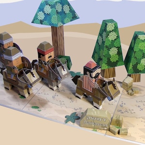 The Road to Damascus Paul of Tarsus Bible MiniWorld Paper Toys. Instant Download zdjęcie 1