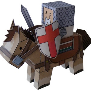 Castle MiniWorld - The Old Knight. Cut, assemble and play. Instant download.