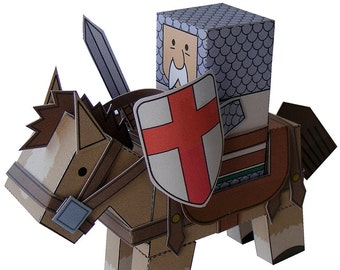 Castle MiniWorld - The Old Knight. Cut, assemble and play. Instant download.