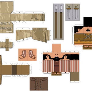 The Road to Damascus Paul of Tarsus Bible MiniWorld Paper Toys. Instant Download zdjęcie 5