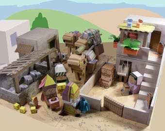 Bible MiniWorld Paper Toys – Visit of the Wise Men - Cut, assemble and play. Instant Download