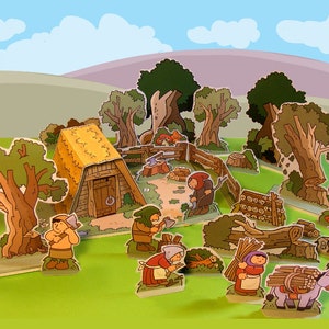 Medieval Village – The Woodcutter – Cut out play set