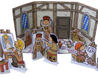 Medieval Jobs – The Artists – cut out play set