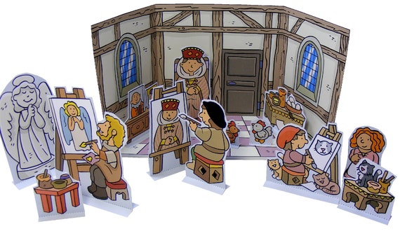 Medieval Jobs – The Artists – cut out play set