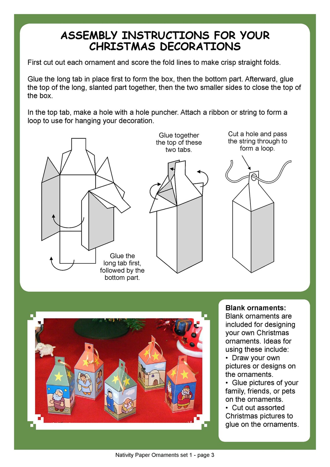 Nativity Ornaments Set 1. Instant Download - Etsy