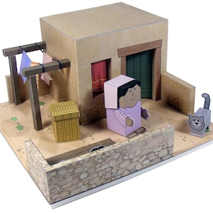 Bible MiniWorld Paper Toys the Annunciation Cut, assemble and play. Instant Download image 4