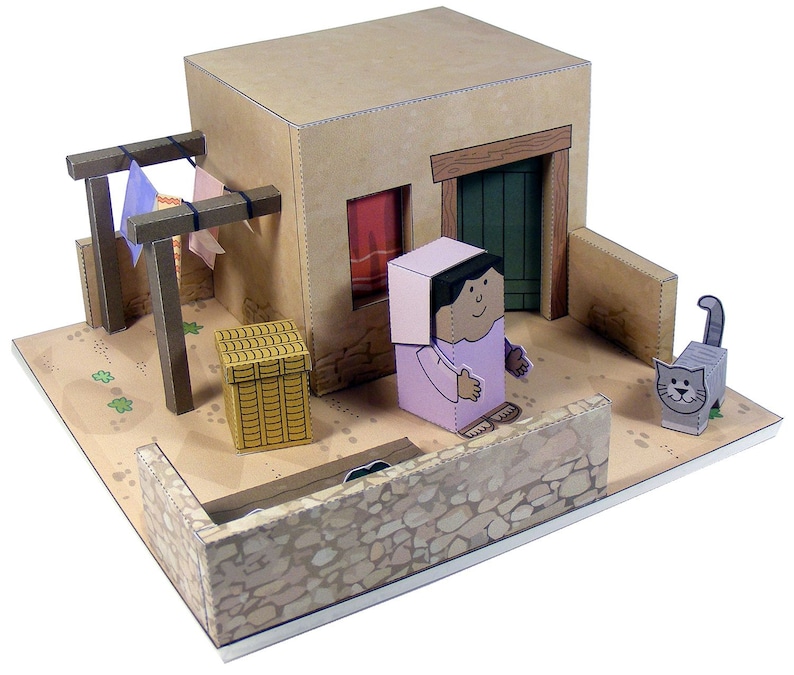 Bible MiniWorld Paper Toys the Annunciation Cut, assemble and play. Instant Download image 4