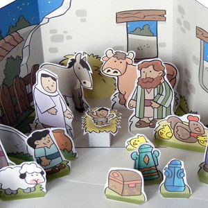 DIY Paper Christmas Dioramas, Christmas paper crafts, Nativity, Crèche de Noël, Crèche en papier image 4