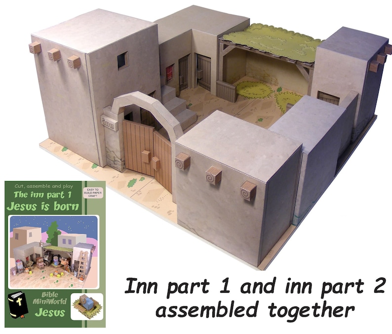 Bible MiniWorld Paper Toys The Inn, Part 2 Cut, assemble and play. Instant Download image 5